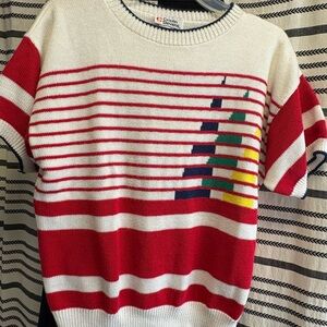 Striped Short Sleeve Sweater